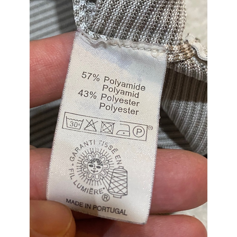 Montagut Fil Lumiere Mens XXL Polo Shirt Taupe Striped Vintage - Picture 6 of 9